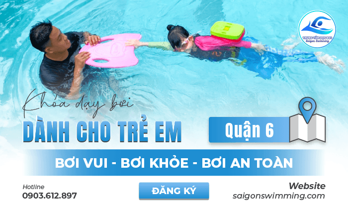 Khóa học bơi ở quận 6 - Hình thức 1 kèm 1 dành cho trẻ em